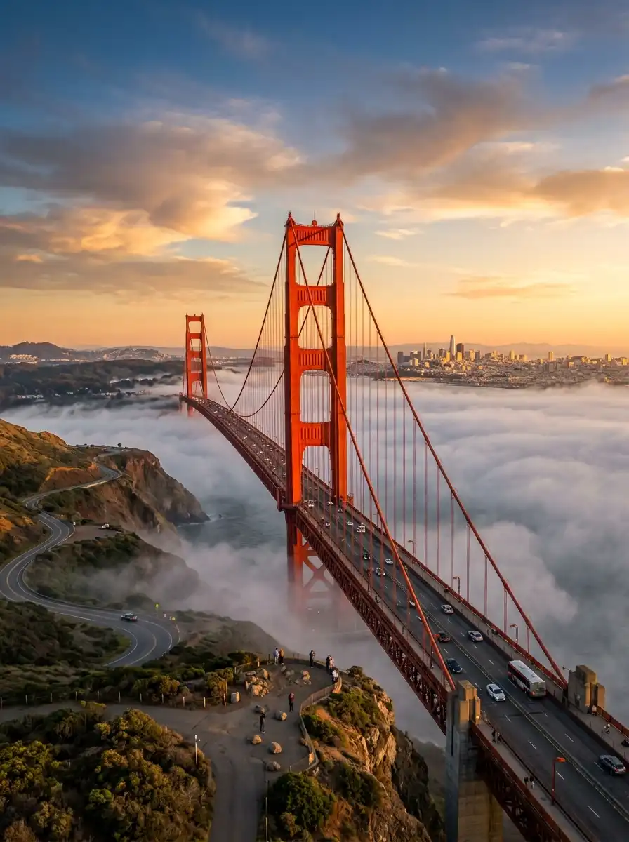 Golden Gate Bridge in fog
