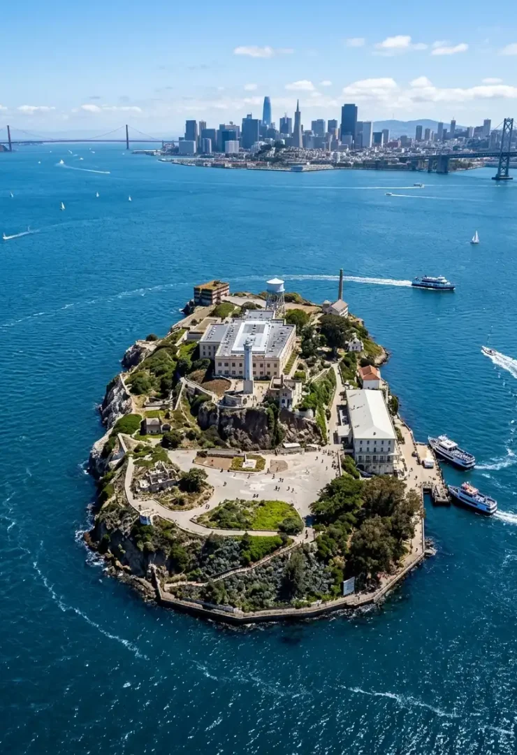 Aerial view of Alcatraz Island Aerial view of Alcatraz Island